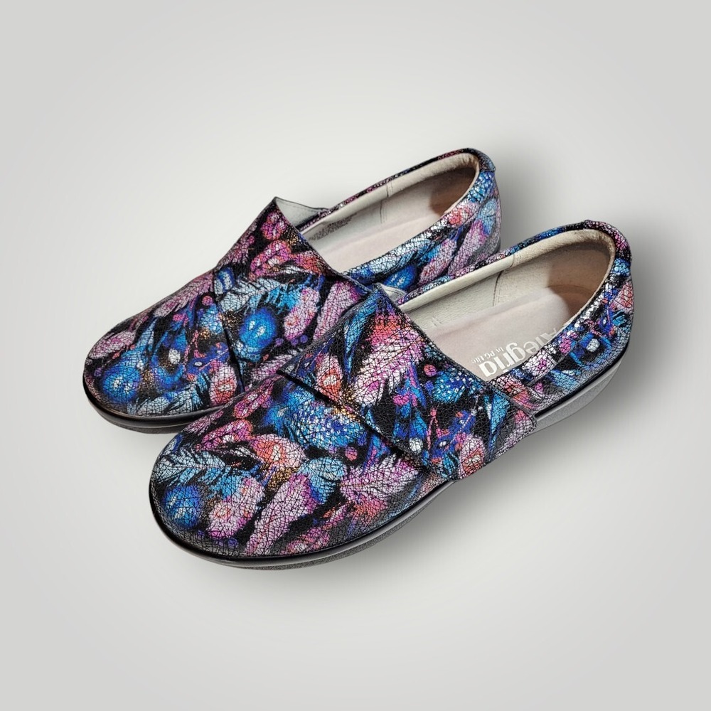 Alegria Lauryn Feather Weight Clogs Multi Color Comfort Slip on Shoes size 40
